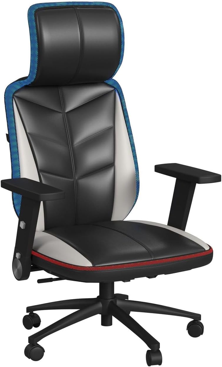Picket House Furnishings Salzburg Gaming Chair with LED and Speaker in Khaki