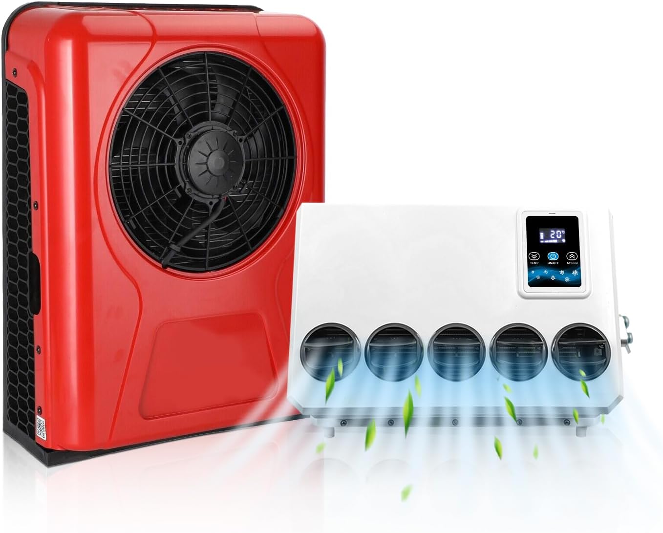12V Truck Air Conditioner 10000BTU Split Electric AC Unit 12 volt Fit for RVs Motorhome Bus Trailers Tractors Camper Van Parking Air Conditioning Fast Cooling Low Noise