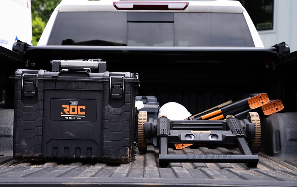Keter ROC Pro Gear Heavy Duty XL Toolbox, 25 Year Warranty, Modular, Stackable, Lightweight, Durable, IP65 Water Resistant, Black