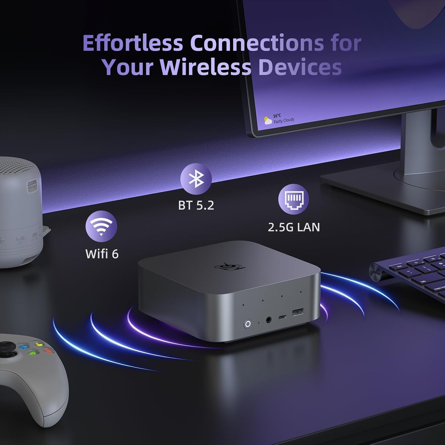 Beelink SER9 Pro+ AI Mini PC, AMD Ryzen 7 H255 (Up to 4.9GHz), 32GB LPDDR5X 7500MT/s 1TB NVMe SSD, Radeon 780M, Built-in Mic/Speaker, USB4, WiFi 6, 2.5G LAN, 4K@240Hz Triple Display, Desktop Computer