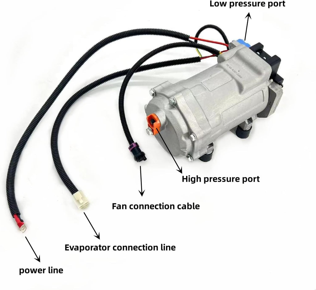 Automotive Air Conditioner Compressor, Air Conditioner System DC Electric Compressor, New Energy Air Conditioner Battery Powered Integrated Compressor DIY Modification (12V)