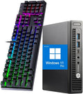 HP EliteDesk 800G2 Mini PC, Windows 11 Micro Desktop Computer, Intel Core i5-6500T, 8GB RAM, 256GB SSD, Keyboard and Mouse (Renewed)