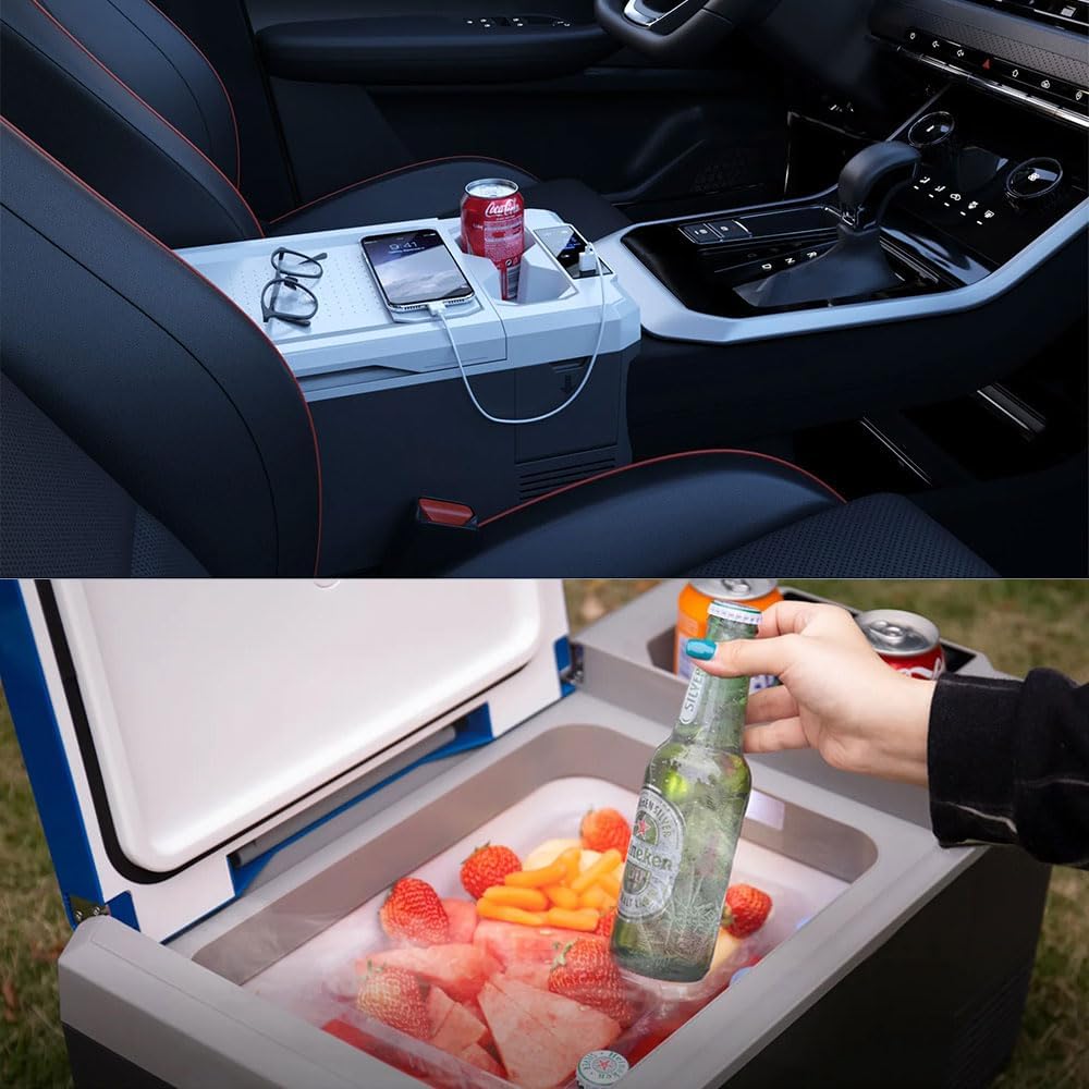 ACOPOWER LiON Mini Car Fridge Freezer 19 Quarts, Battery Not Included