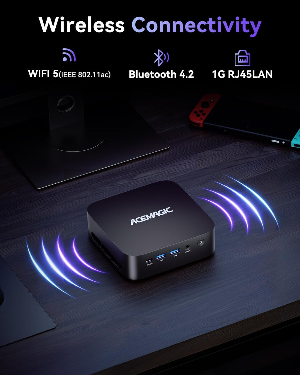 ACEMAGIC K1 Mini PC, AMD Ryzen R2544 28W Processor, 16GB DDR4 RAM 512GB M.2 SSD (Beat 3300U/N150/N97) Mini Computers 11 Pro, HDMI+DP1.4 Dual 4K UHD, Gigabit Ethernet Mini Desktop PC