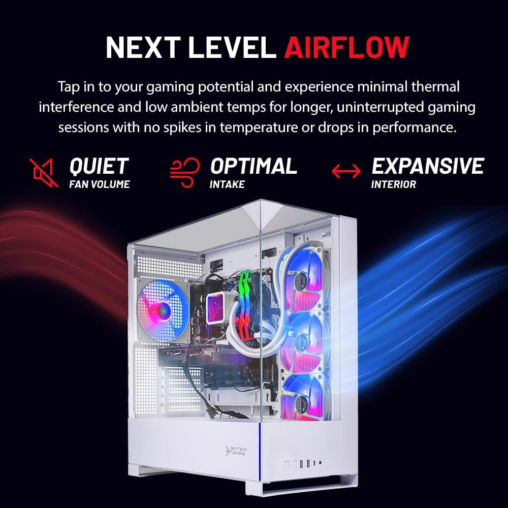 Skytech Gaming Archangel 5 Gaming PC, AMD Ryzen 7 9800X3D 4.7GHz, NVIDIA RTX 5070 12GB VRAM, 2TB Gen4 NVMe SSD, 32GB DDR5 RAM 6000, 750W Gold PSU, 360 ARGB AIO, WI-FI 5, Windows 11, Desktop