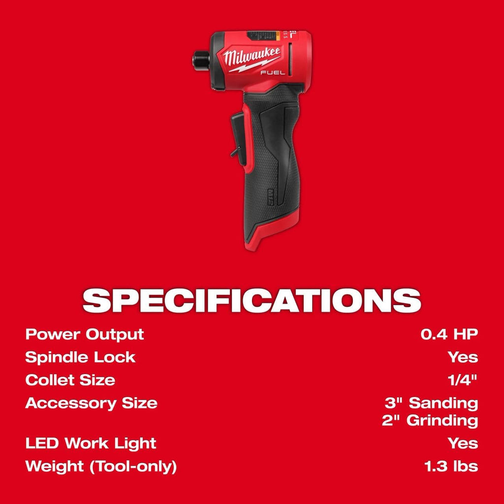 Milwaukee Electric - M12 Fuel 1/4 INCH Right Angle DIE Grinder Tool