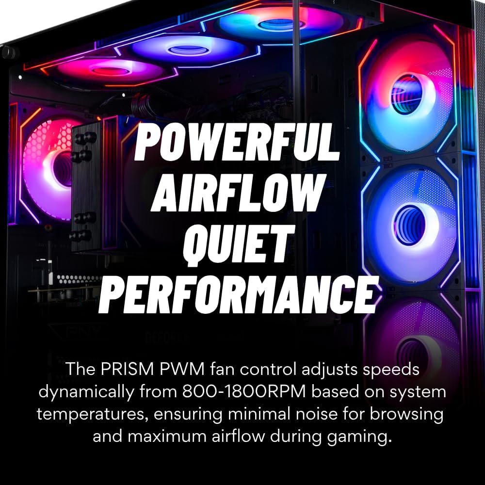 Panorama XL RX 9070 XT, Ryzen 7 7800X3D, 32GB DDR5 RAM, 2TB M.2 Gen4 NVME, Prebuilt AMD Gaming Desktop PC w/Windows 11 Pro, 3-Year Warranty, RGB Keyboard+Mouse, Internal Wi-Fi 7, 3X DP, HDMI & RJ-45
