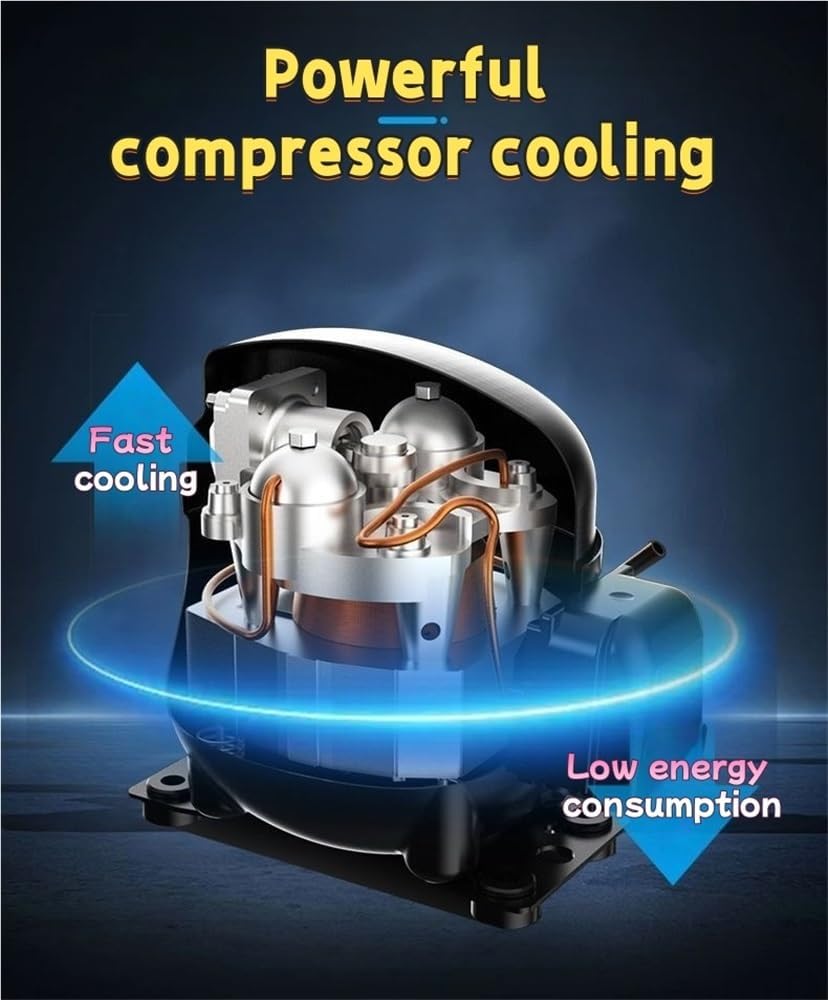 Portable Car Freezer, 12 Volt Refrigerator, Compressor Electric Cooler -20℉~20℉, for RV Camper, Pickup, SUV, Van Boat, Camping, Tailgating, Road Trip, Outdoor Travel(10.4in)