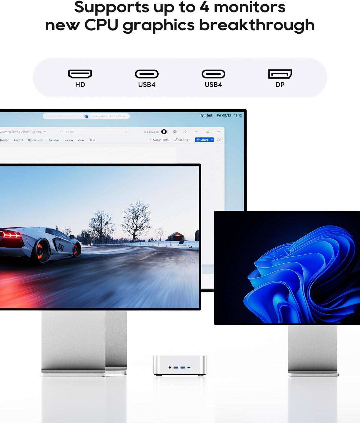 AOOSTAR MACO AMD R7 H255 Mini PC(8C/16T,up to 4.9 Ghz), NO RAM/SSD/OS Mini Gaming PC with OCULINK/ 2*USB4/HD2.1/1 xDP 1.4, 2X 2.5G LAN,2*M.2 Slots