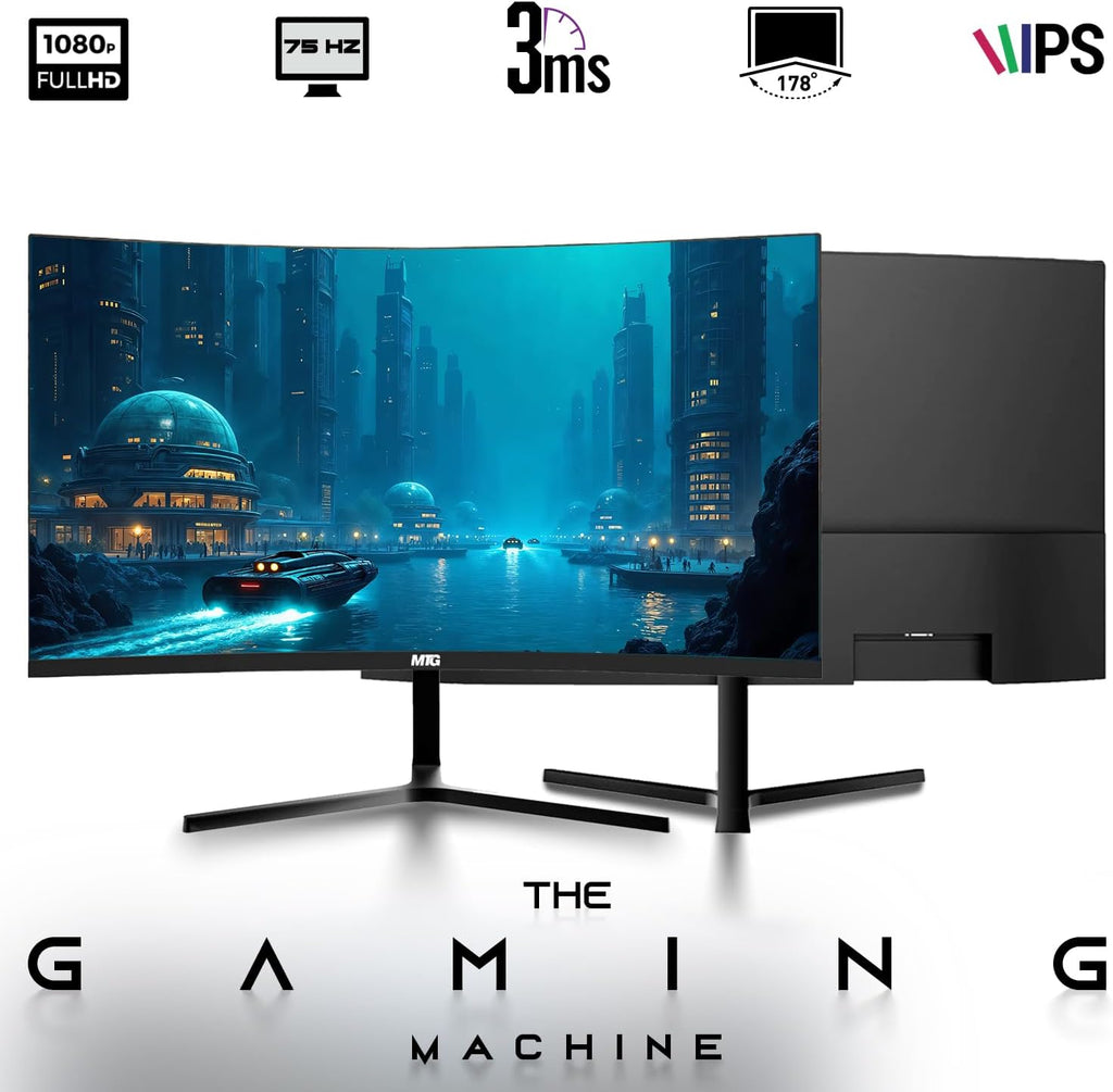 TechMagnet HP G3 Gaming Desktop PC,Intel Core i7 6th Gen,AMD RX 550 Graphics,32GB RAM,1TB SSD + 128GB SSD,MTG New 27 Inch Dual Monitor,RGB Keyboard Mouse,Speaker,Webcam,Windows 11 (Renewed)