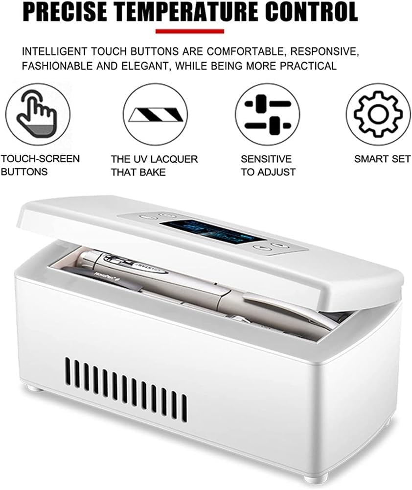 Insulin Cool Box Refrigerator, Cooler Bag Electric Insulin Cooler Container Thermostat USB Suitable for Travel/Interferon/Storage of Medicines