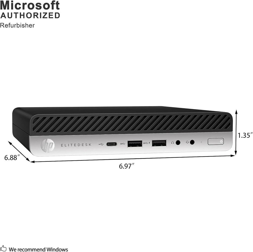 HP EliteDesk 800 G3 Mini Desktop Computer, Intel Quad-Core i5-6500 Business PC, 16GB DDR4 RAM, 256GB SSD, Keyboard&Mouse, WiFi, BT, Windows 11 Pro (Renewed)