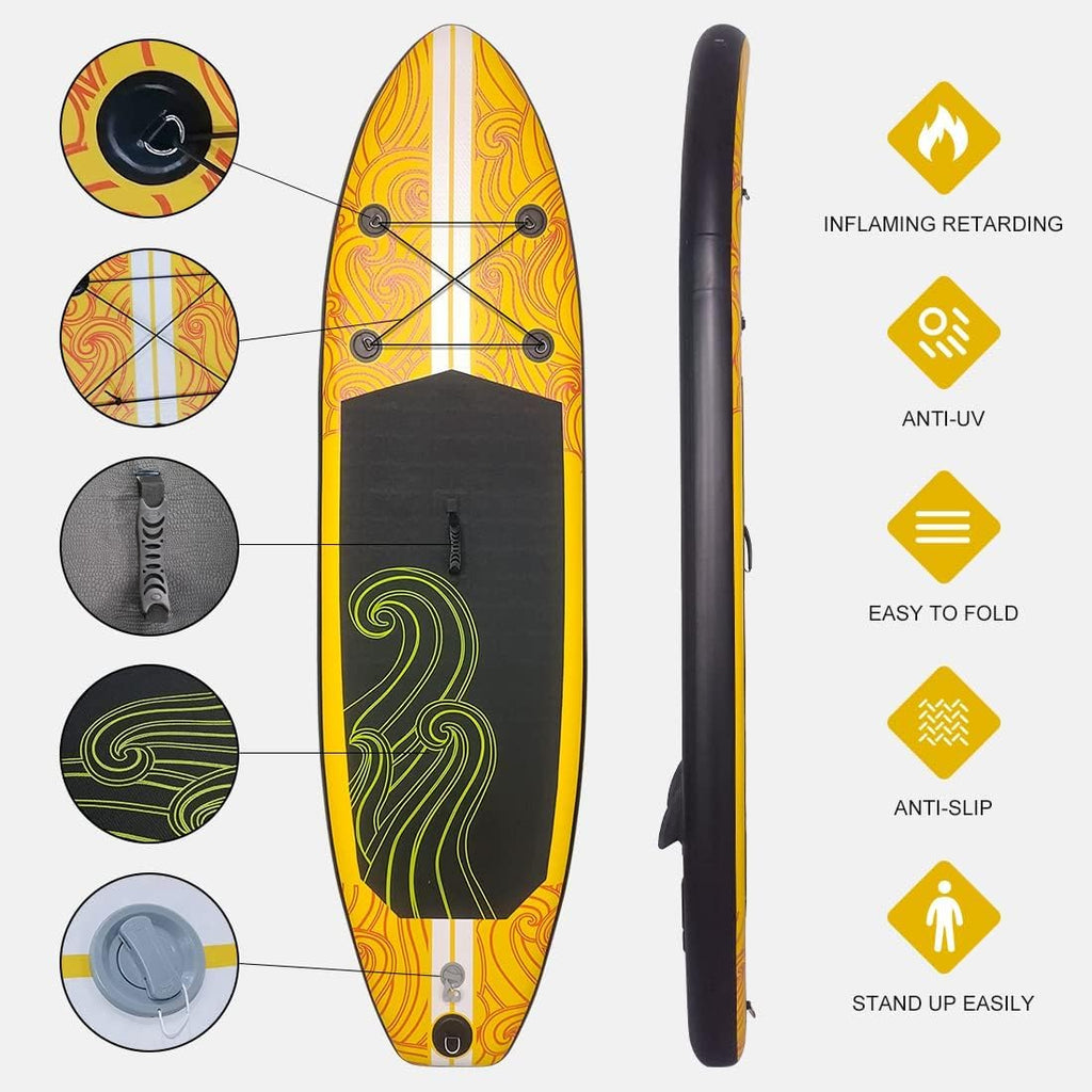 Smartmak Inflatable Stand Up Paddle Board, SUP Paddleboard Wide Stable Design, Non-Slip Deck, with Premium Paddle Board Accessories, Portable Carry Bag & Paddle Pressure Gauge Pump