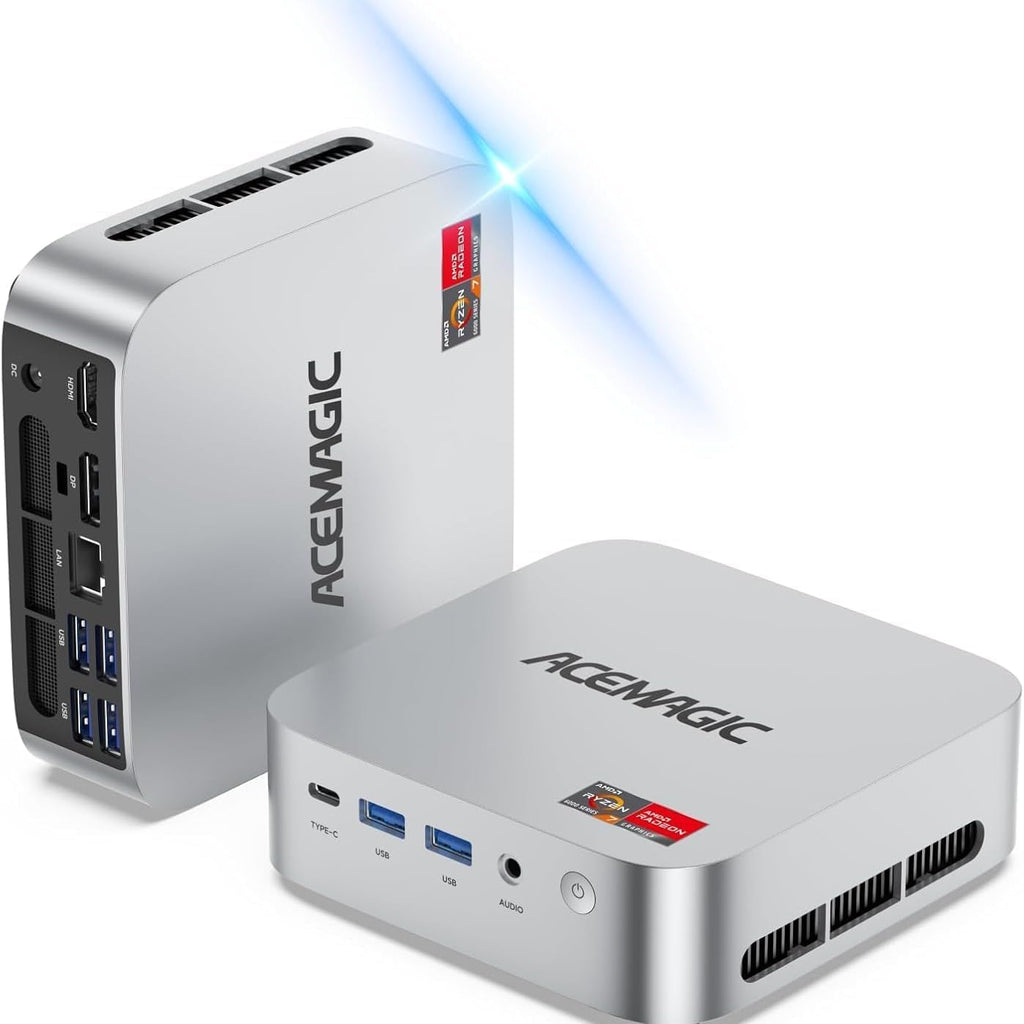 ACEMAGIC Mini PC Gaming AMD Ryzen 7 7735HS 11 Pro (Up to 4.75GHz) 24GB RAM 512GB SSD, Radeon Triple 4K Display Mini Computers Desktop Micro Small Pc for Gaming/Office 3.2Type-C/LAN 2.5G/BT5.2/WiFi 6