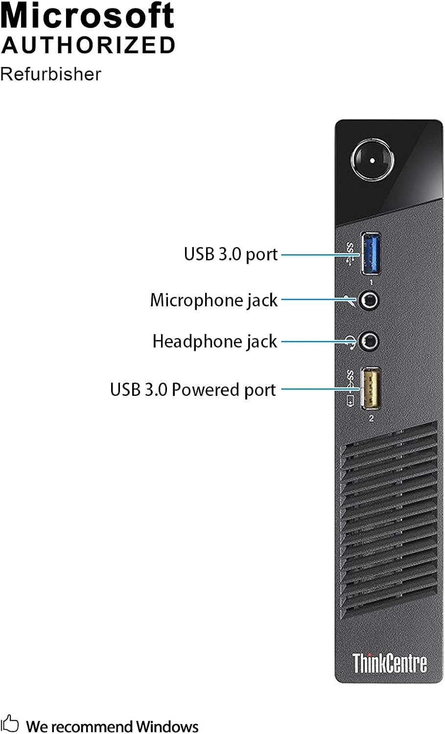 lenovo Think Center M73 Tiny Desktop PC, Intel Core I5-4570T 2.9GHz up to 3.6GHz, 8GB RAM, 240GB SSD, WIFI, BT 4.0, HDMI, USB 3.0, VGA, DP port, W10P64 (Renewed)