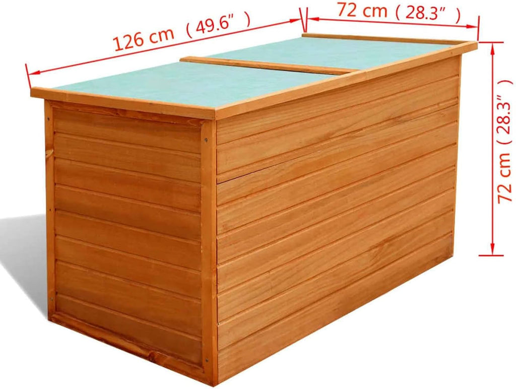 shubiao Patio Storage Box 49.6'x28.3'x28.3' Wood,Poly Rattan,Outside Storage, Outdoor Storage Bin, Keter Deck Box, Deck Storage