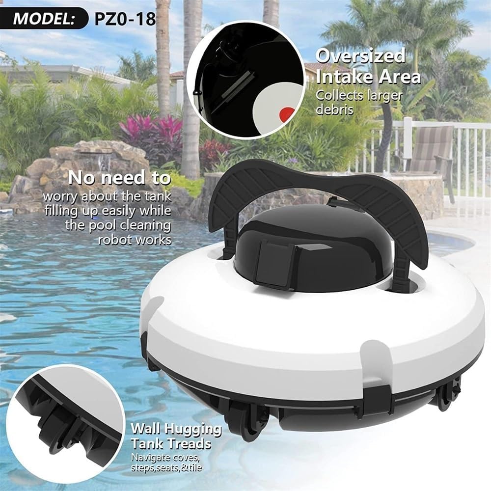 Cordless Automatic Pool Cleaner, Wall Climbing Pool Cleaning Robot Fully Automatic Pool Vacuum Cleaner Pool Cleaner Robot, Swimming Pool Cleaning, with Smart