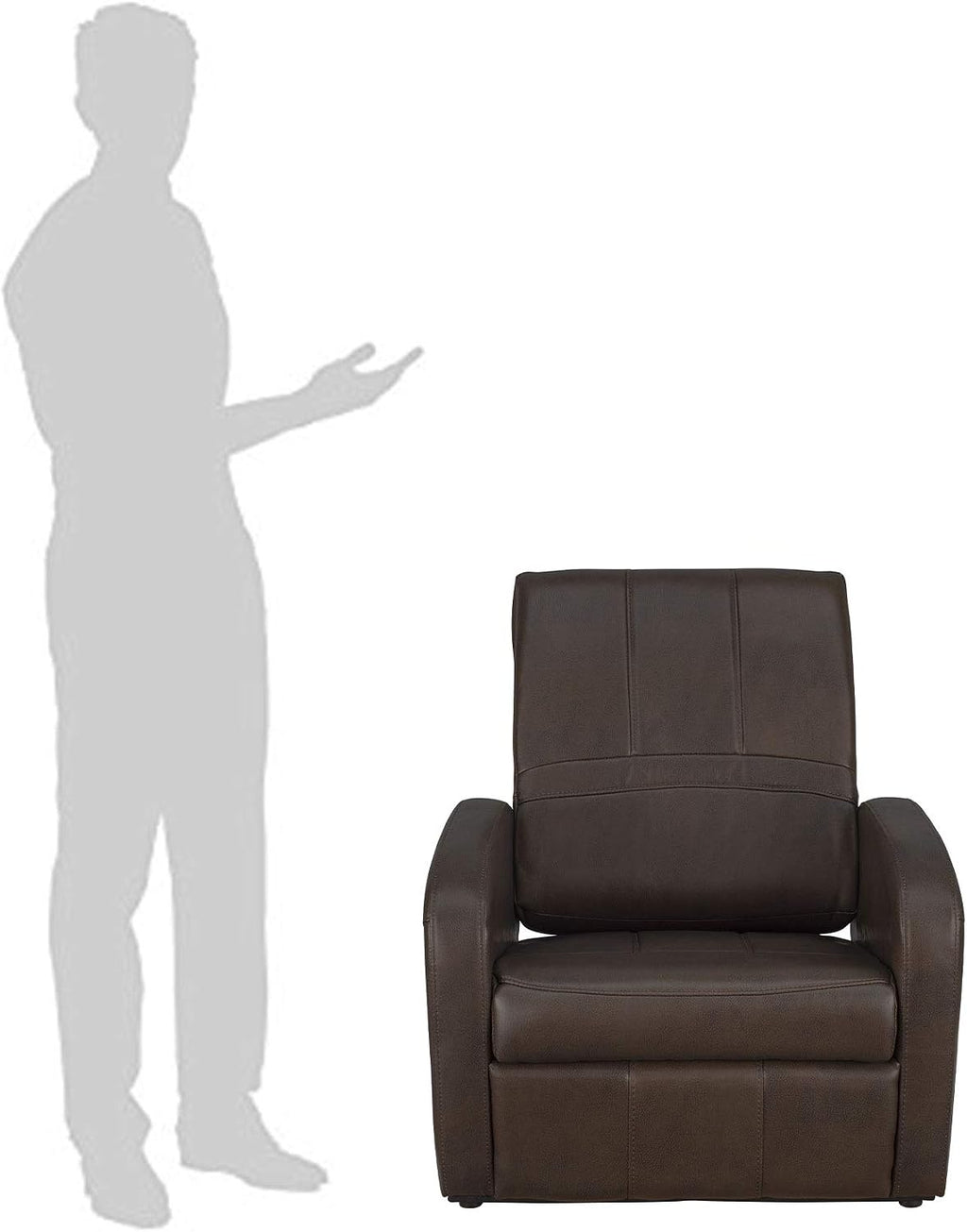 RecPro Charles RV Gaming Chair Ottoman Conversion | Built-in Storage | RV Furniture | Great for Teens | Chestnut