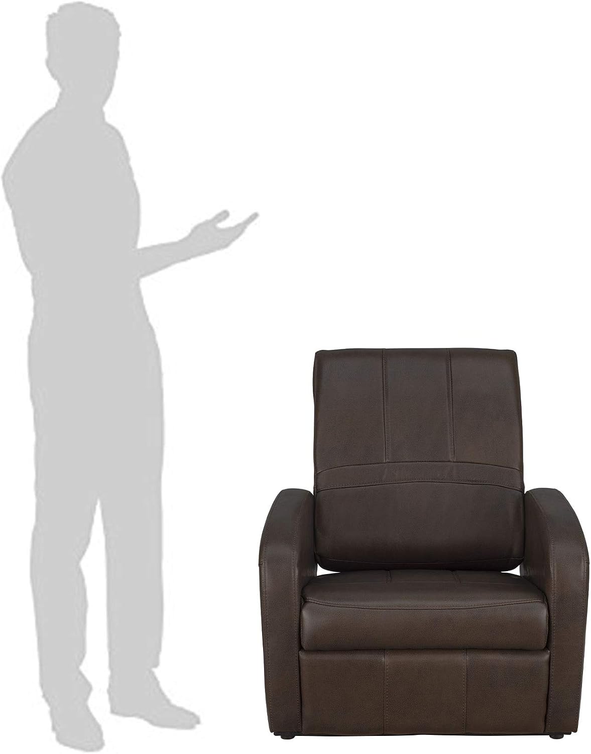 RecPro Charles RV Gaming Chair Ottoman Conversion | Built-in Storage | RV Furniture | Great for Teens | Chestnut