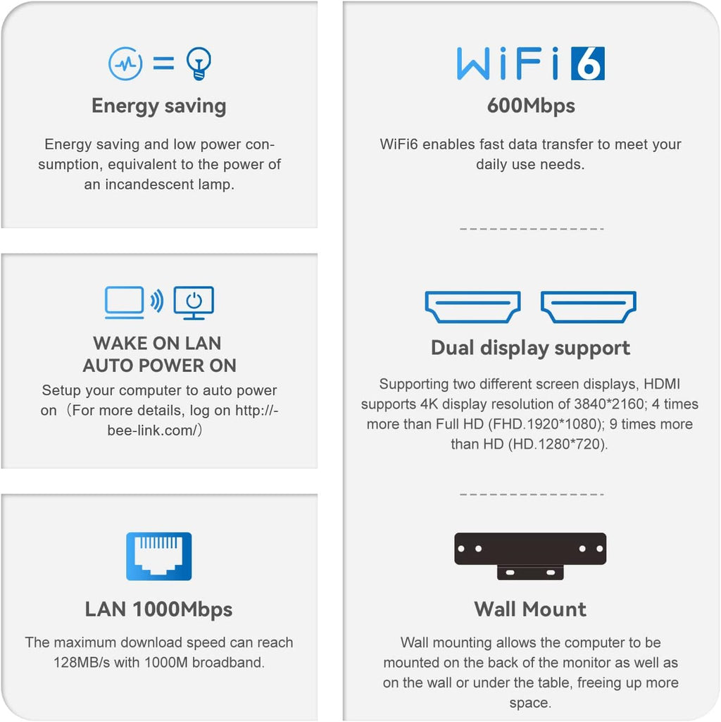 Beelink Mini PC, Intel 12th Gen Alder Lake- N95(up to 3.4GHz), 8GB DDR4 RAM 256GB M.2 SSD, Mini S12 Desktop Mini Computer Supprot Dual HDMI/USB3.2/WiFi 6/BT5.2 for Home/Office