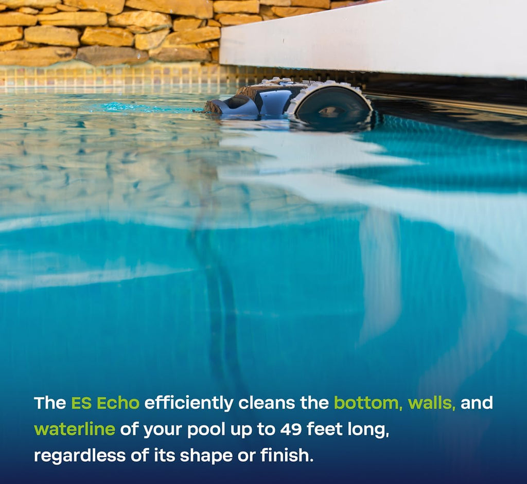 BWT ES Echo Cordless Robotic Pool Cleaner, Cleans Floor, Walls & Waterline, Up to 3-Hour Runtime, 4,000 GPH Suction, for Above-Ground & In-Ground Pools