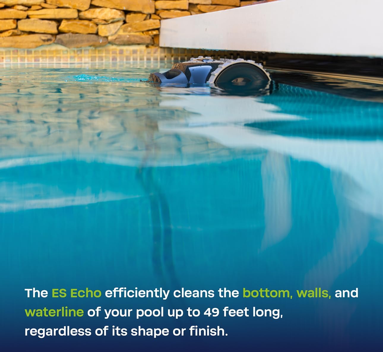 BWT ES Echo Cordless Robotic Pool Cleaner, Cleans Floor, Walls & Waterline, Up to 3-Hour Runtime, 4,000 GPH Suction, for Above-Ground & In-Ground Pools