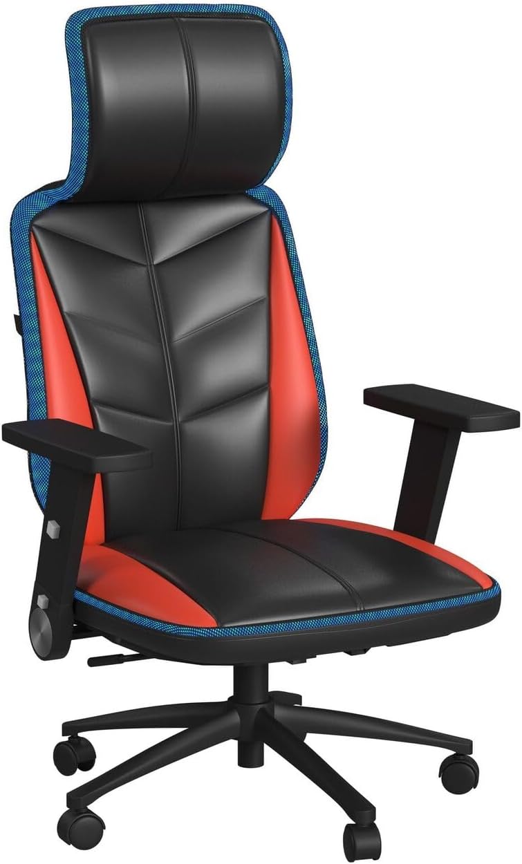 Picket House Furnishings Salzburg Gaming Chair with LED and Speaker in Red
