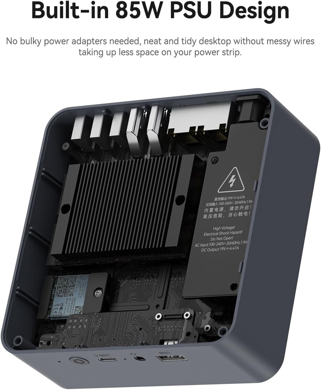 Beelink EQi13 Pro Mini PC, Intel Core i5 13500H (up to 4.7GHz) 12C/16T, Mini Computer 16GB LPDDR5 500G PCIe4.0 SSD, Desktop Computer Built-in PSU/Dual Display/4K 60Hz/WiFi6/BT5.2/HTPC/Home