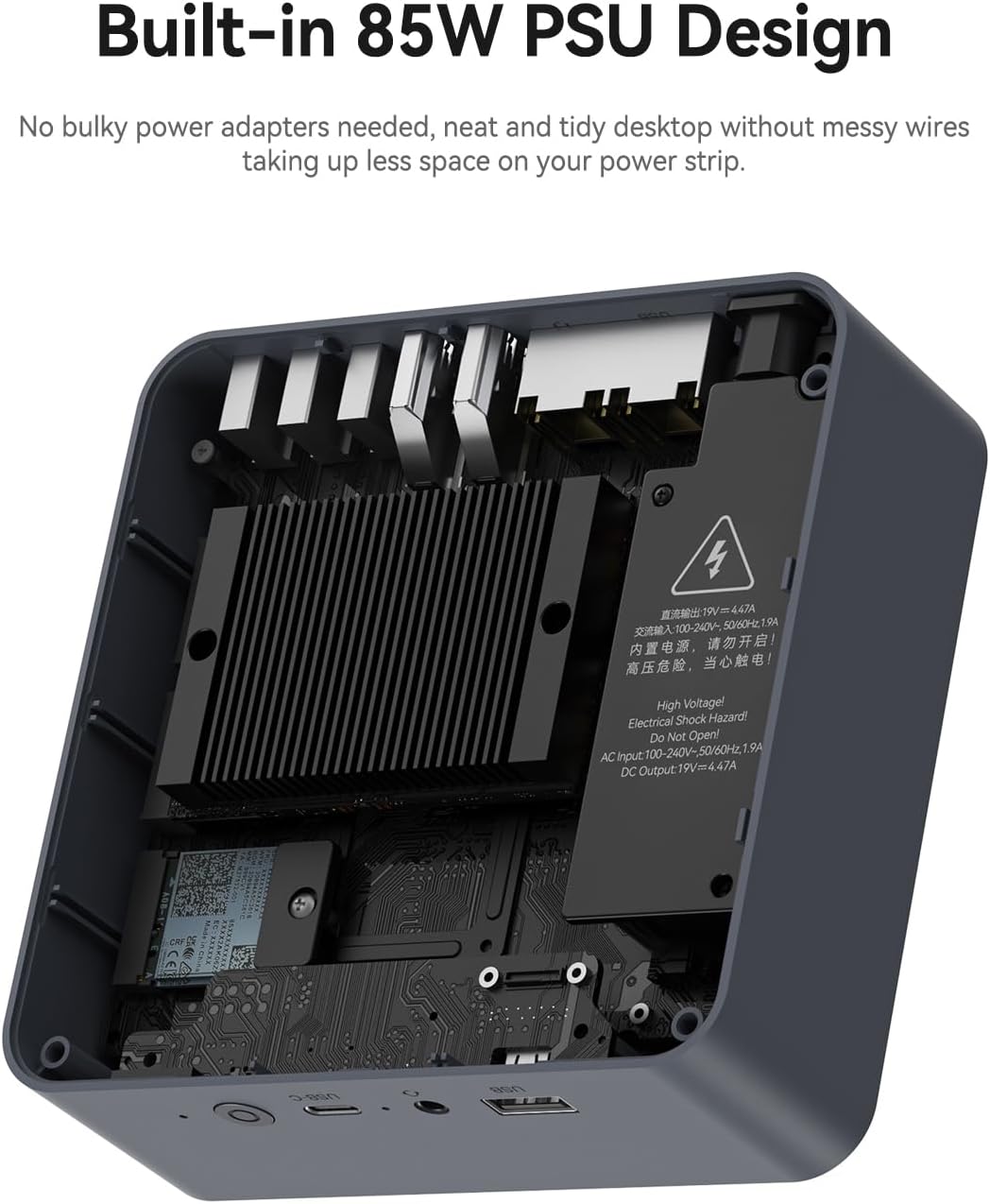 Beelink EQi13 Pro Mini PC, Intel Core i5 13500H (up to 4.7GHz) 12C/16T, Mini Computer 16GB LPDDR5 500G PCIe4.0 SSD, Desktop Computer Built-in PSU/Dual Display/4K 60Hz/WiFi6/BT5.2/HTPC/Home