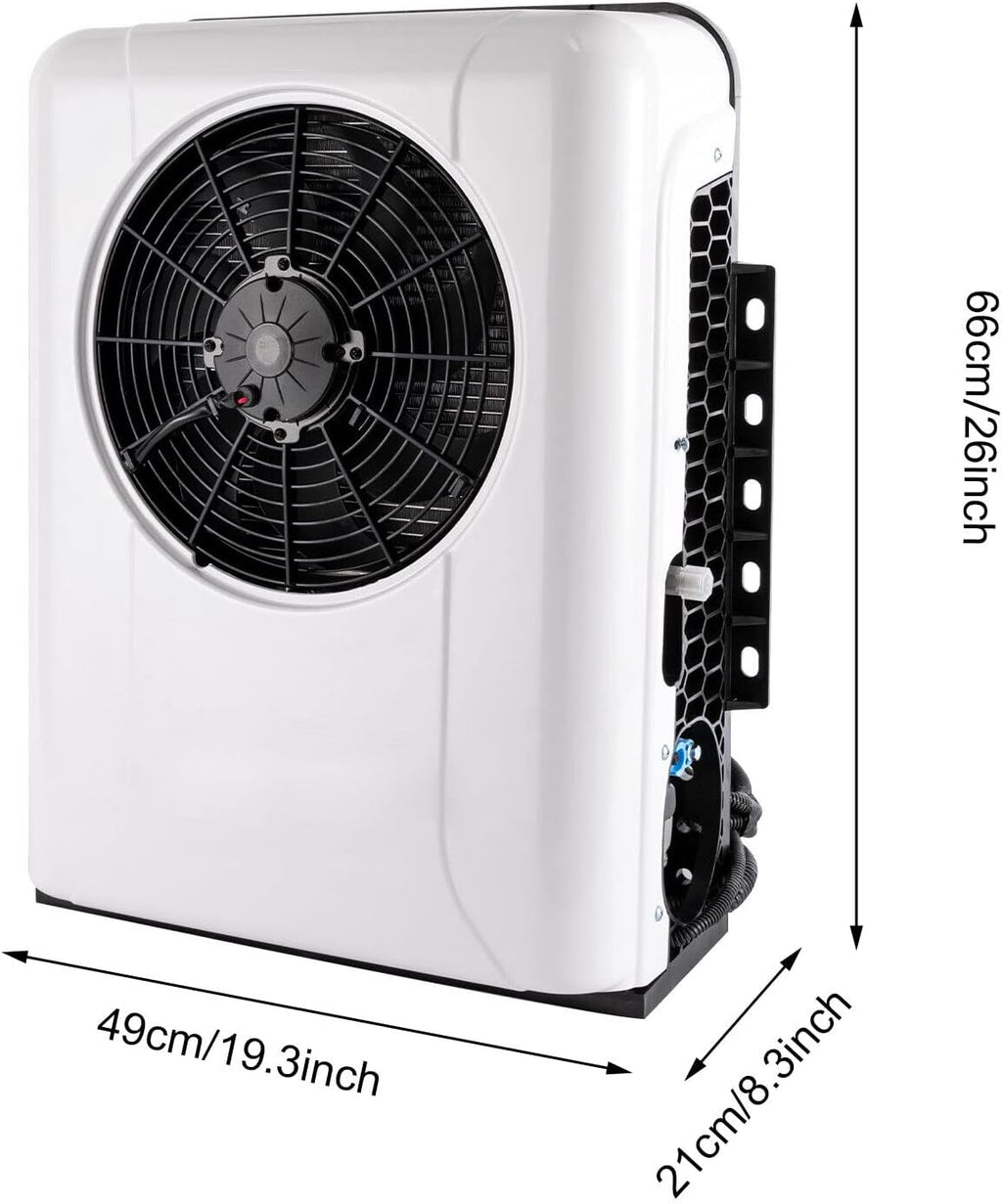 CNCEST 12V DC Air Conditioner 12000BTU, Universal Split AC Kit for Truck Cab RV Caravan Semi Trailer Forklift Excavator Van, Portable Electric Cooling AC Unit for Vehicle Cab (White 12V)