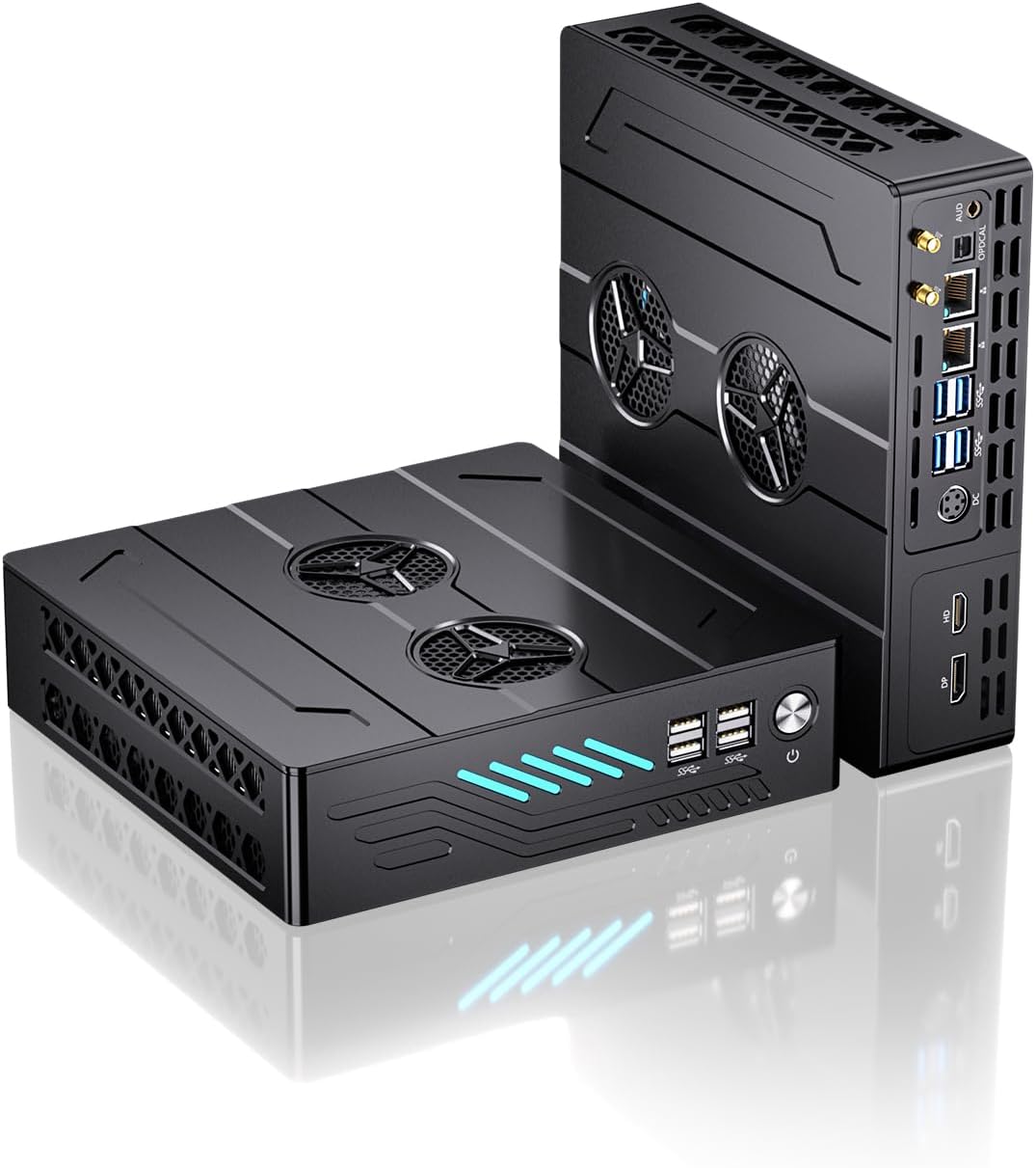 Thdeukoty Mini Gaming Pc i9-12900F(16C/24T, Up to 5.1GHz) 64GB DDR5 2TB SSD, RTX3050 6GB, WIFI6E/BT5.3, RJ45 Port, Optical, 8K Dual Screen Display Mini Desktop Computer for Gaming/Design