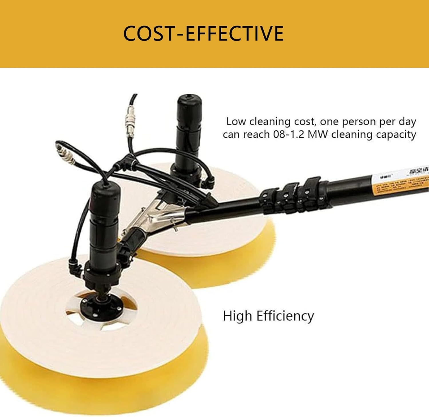 Automatic Solar Panel Cleaning Brush Kit - Extendable Water Fed Glass Cleaner for Windows, Pools & Outdoor Surfaces - Efficient Electric Cleaning Solution, 5.5M Length