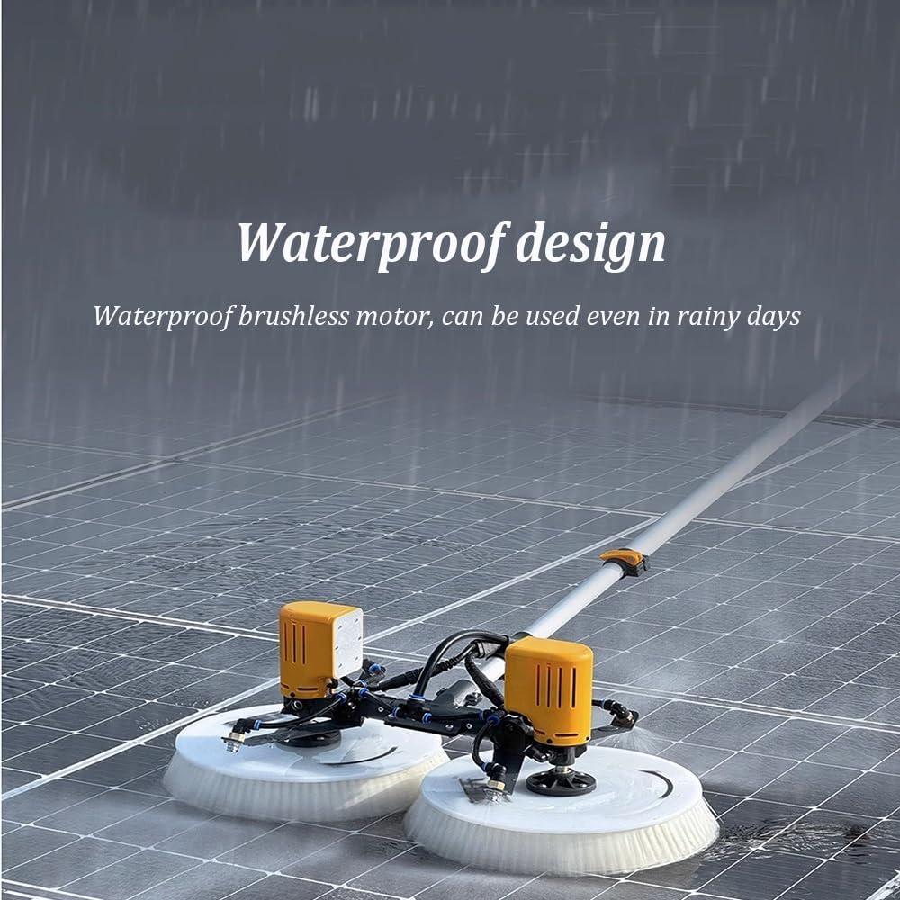 Telescopic Water Solar Panel Cleaning Brush w/Adjustable Brush Head, Electric Pool Cleaning Brush, Fed Solar Panel Cleaning Kit, for Cleaning Cars Trucks Vans Swimming Pool Billboard(18.04')