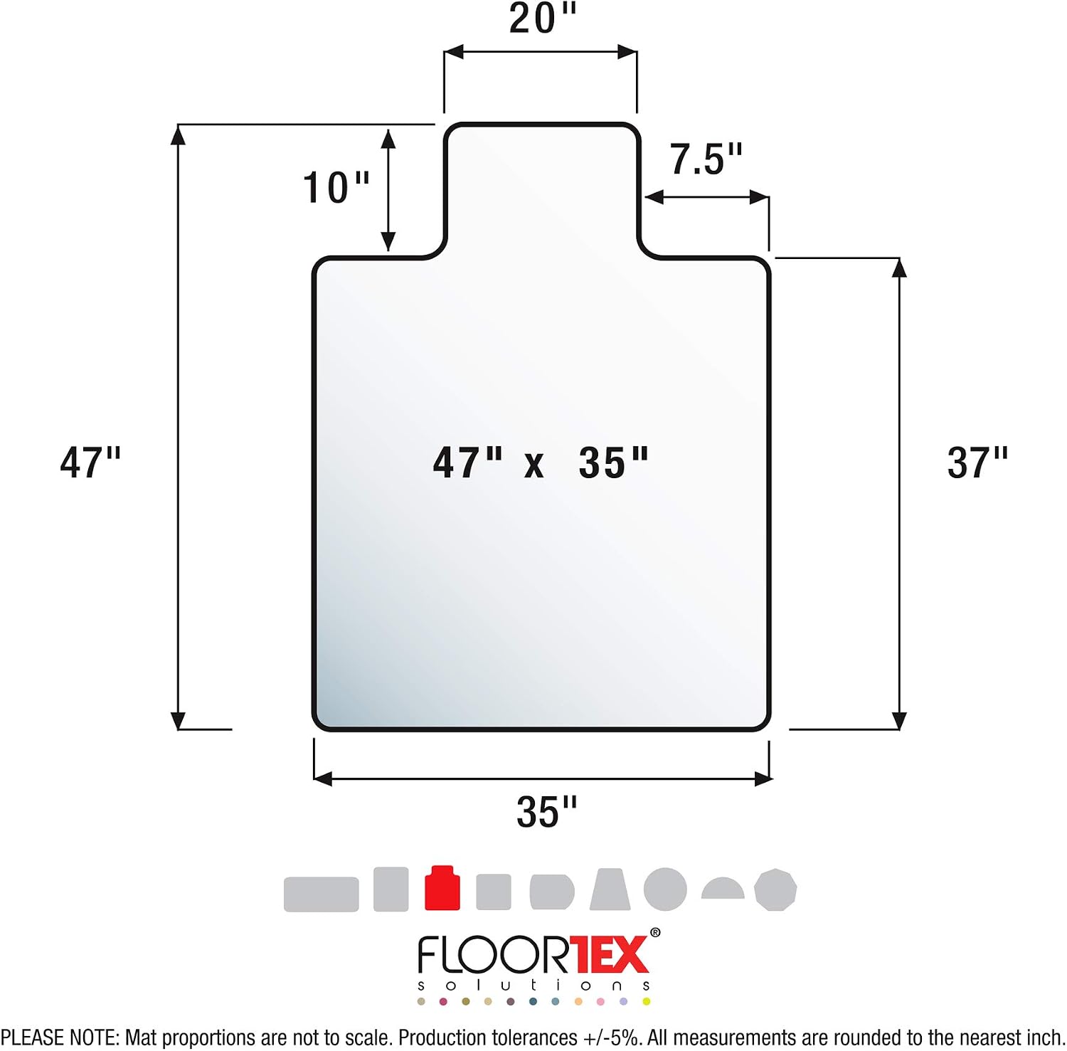 Floortex® Ultimat® Strong Polycarbonate Lipped Chair Mat for Hard Floor - 35' x 47' - Ships Rolled