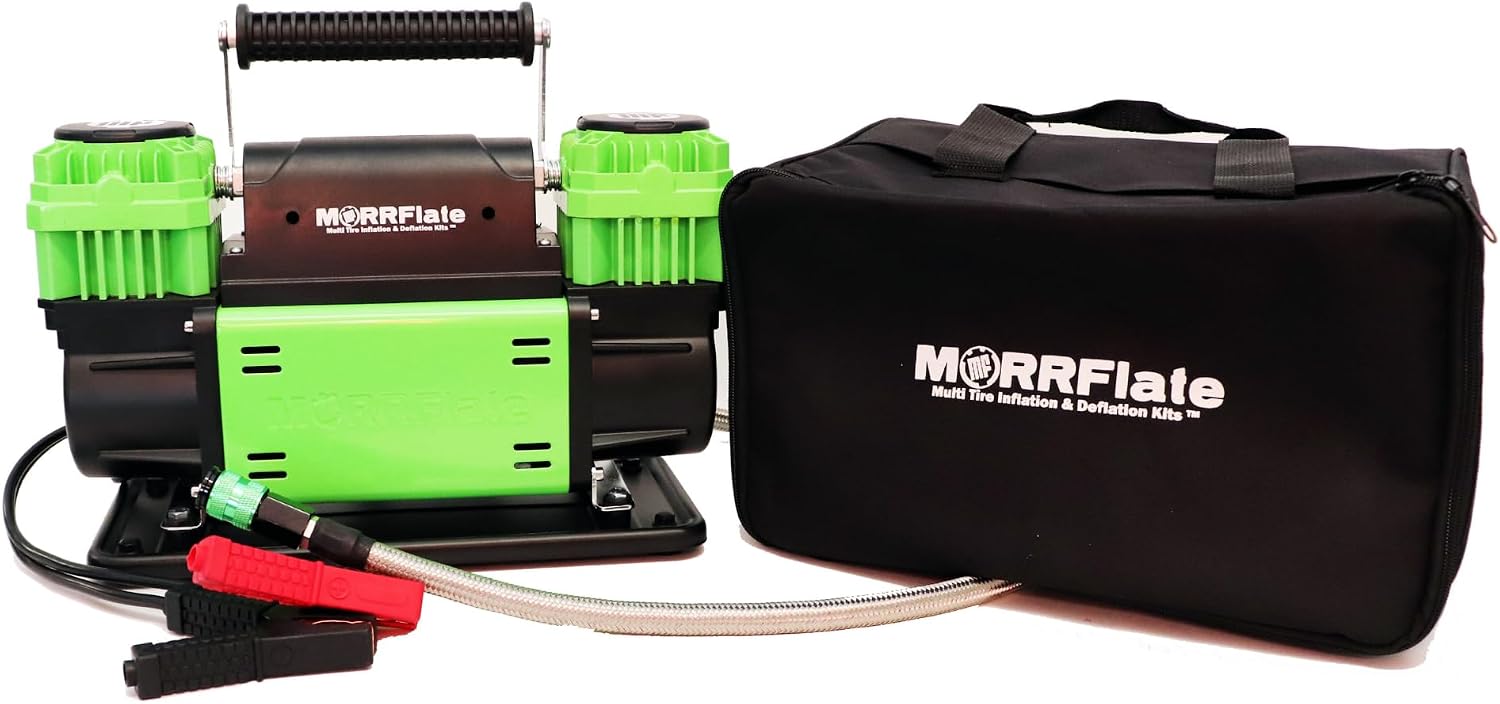MORRFlate TenSix 12 Volt Air Compressor Heavy Duty, 10.6 CFM 150 PSI Dual Cylinder Portable Off-Road Tire Inflator for Jeep Truck RV 4x4 Overlanding, 4 Tire Inflation Deflation, 4FT Steel Hose