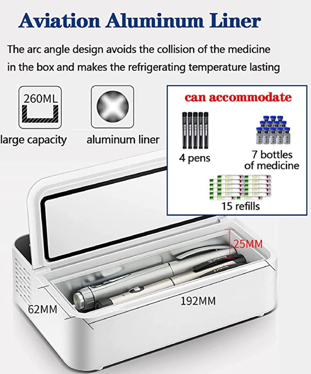 Insulin Cool Box, Medicine Refrigerator, Insulin Cool Box, Electric Mini Cool Box, Insulin Cool Bag, Electric Cool Box, Medicines for Travel/Interferon/Storage of Drugs,2batteries