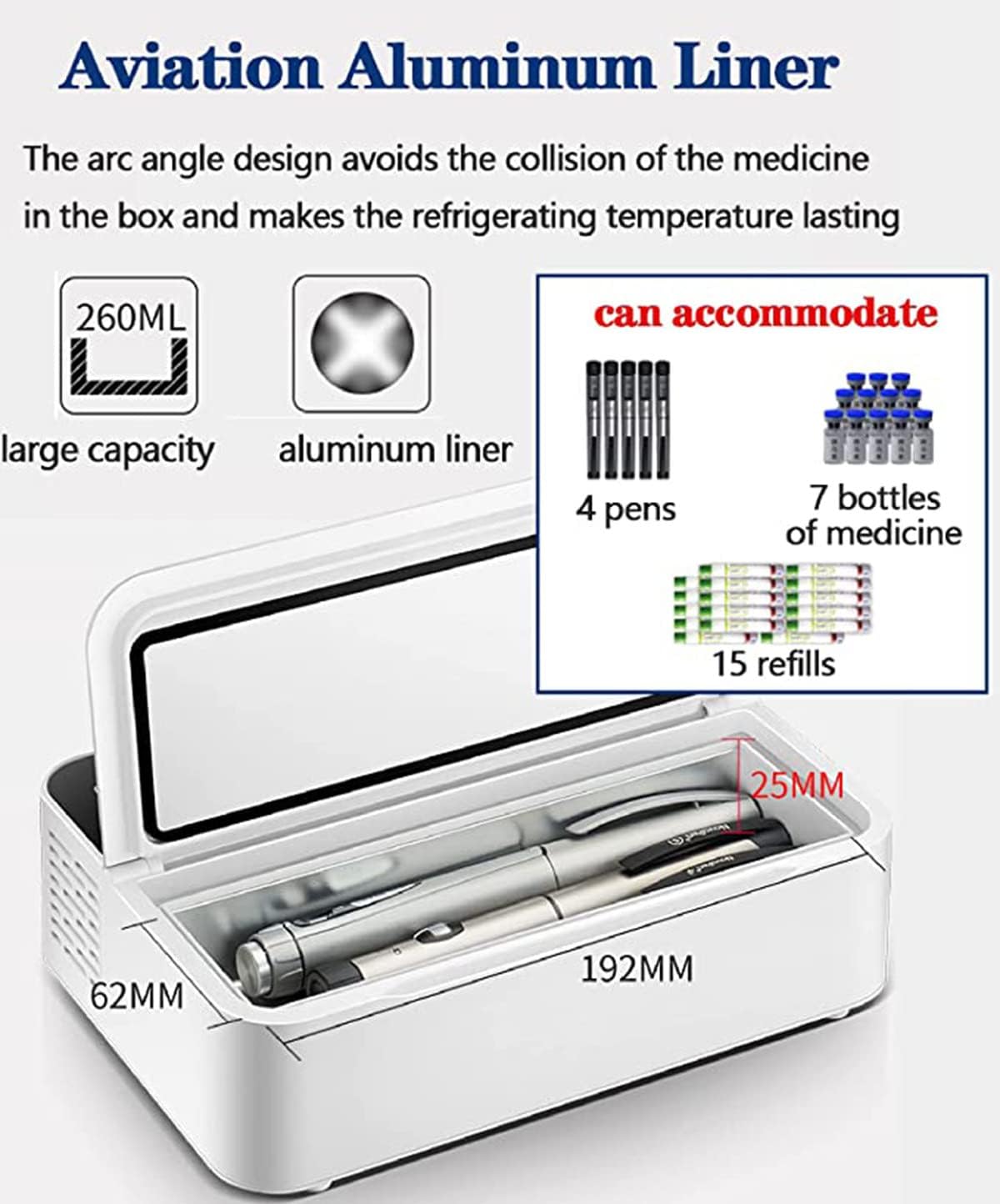 Insulin Cool Box, Medicine Refrigerator, Insulin Cool Box, Electric Mini Cool Box, Insulin Cool Bag, Electric Cool Box, Medicines for Travel/Interferon/Storage of Drugs,1cell
