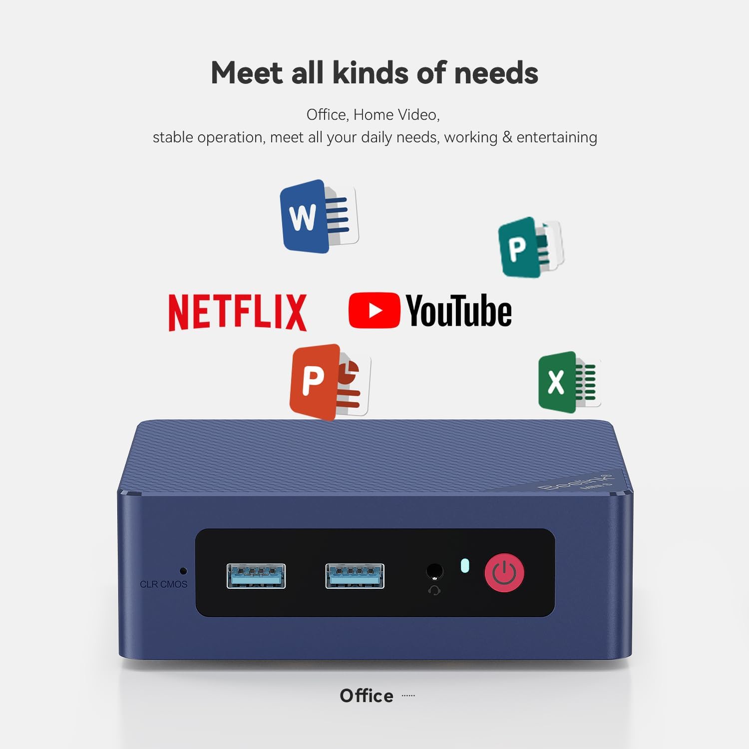 Beelink Mini PC, MINI S13 Intel Twin Lake N150 (Upgraded N100, 4C/4T), Mini Computer 16GB DDR4 RAM 500GB M.2 SATA SSD, Desktop PC Dual HDMI 4K UHD/2.5G Ethernet/WiFi6/BT5.2/W11 Home/HTPC