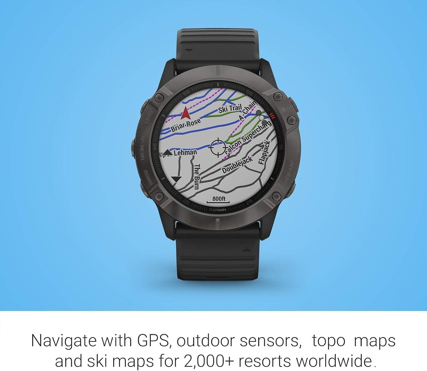 Garmin Fenix 6S Pro, Premium Multisport GPS Watch, Smaller-Sized, features Mapping, Music, Grade-Adjusted Pace Guidance and Pulse Ox Sensors, Black (Renewed)