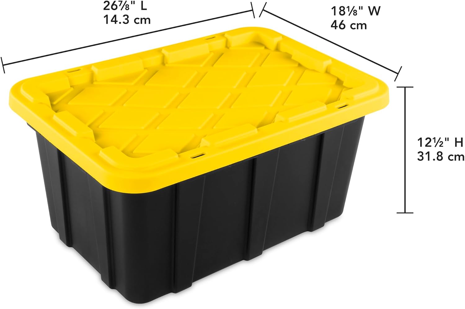 Sterilite 24-Pack Industrial Tote, Plastic Storage Container Bins with Lids, 17 Gallon - Heavy-Duty Organizing Containers for Closet, Bathroom, and Office