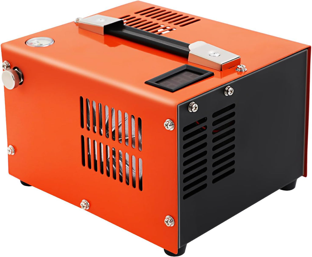 LOYALHEARTDY PCP Air Compressor 4500PSI/30Mpa High Pressure Air Compressor, 350W, Portable, Lightweight, Orange, With Built-in Cooling Fan, Auto Shutoff, For Paintball Airgun Rifle PCP Inflator