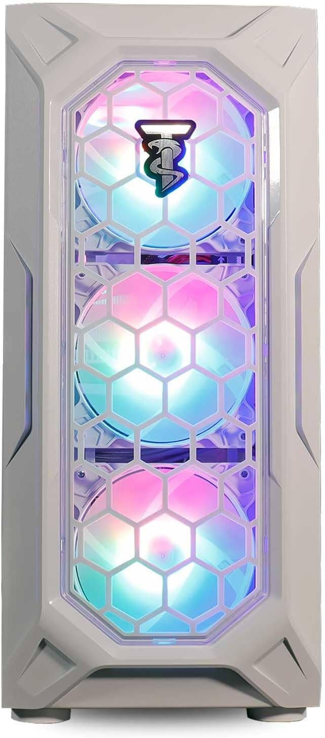 ViprTech Ghost 3.0 Liquid-Cooled PC - AMD Ryzen 7 (4.4Ghz Turbo), RTX 4060 8GB, 16GB DDR4 RAM, 1TB SSD, VR-Ready, Streaming, WiFi BT, RGB, Win 11, Warranty, Gaming Desktop Computer, White