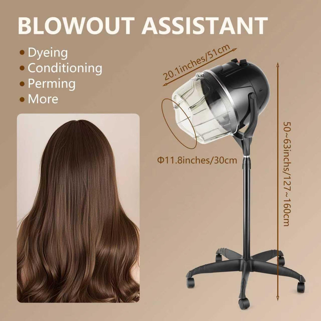 Beautystyle Porfessional Hooded Hair Dryer on Wheels - Portable Salon Stand with Hood