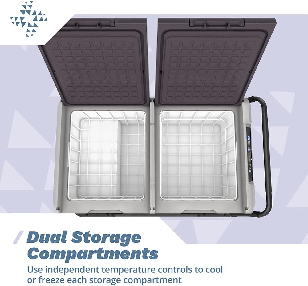 Bluefin Active Ice Cache 75L | Portable Travel Fridge | Advanced Cooling & Freezing Technology | Energy Efficient Charging | Dual Storage Compartments | Smartphone App Control | LCD | AC & DC
