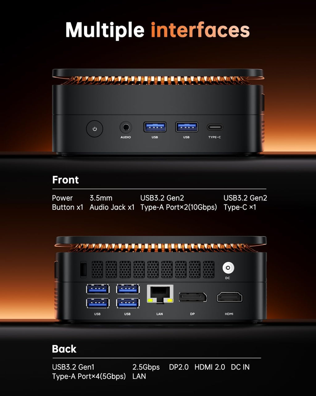 KAMRUI Mini Gaming PC, Hyper H1 win-11 Pro AMD Ryzen 7 7735HS (Beat 7730U/6800U, Up to 4.75GHz) Mini PC, 24GB LPDDR5 5500MT/s 512GB SSD Micro Pc, Mini Computer Triple 4K Display/2.5G LAN/WiFi6/BT5.2