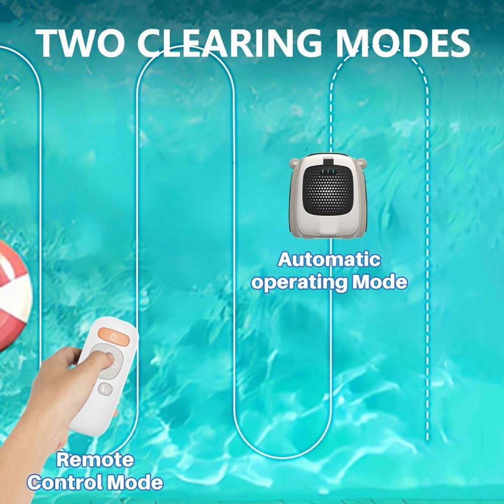 Automatic Pool Skimmer Cleaner Robot,30W Manual Remote Control Pool Surface Skimmer Robotic with 3-Speed Adjustment,10-Hour Continuous Cleaning&2000sq.ft.for Swimming Pools
