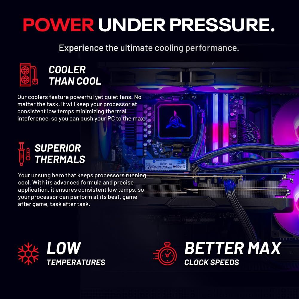 Skytech Gaming Azure 3 Desktop PC, Intel Ultra 7 265K 3.9 GHz(5.4 GHz Turbo), NVIDIA RTX 5060 Ti 16GB, 1TB Gen4 NVMe SSD, 32GB DDR5 RAM 5600 RGB, 850W Gold ATX 3 PSU, 360mm ARGB AIO, Wi-Fi, Win 11