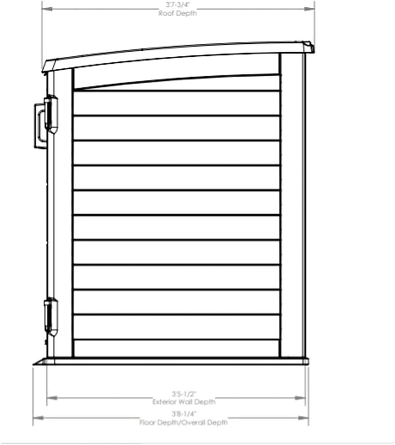 Suncast BMS4780 Stow-Away Horizontal Shed with Floor - Peppercorn