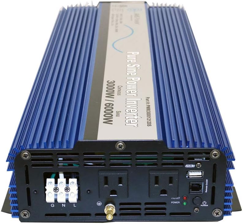 AIMS Power 3000 WATT Pure SINE Power Inverter 12 VDC to 120 VAC - UL Listed