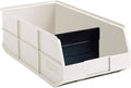 Akro-Mils 30358 1800 Series AkroBin Plastic Stacking Storage Bin, (20-1/2-Inch L x 11-Inch W x 7-Inch H), Beige, (6-Pack)